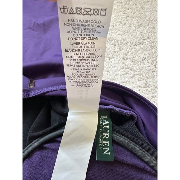Lauren Ralph Lauren Bathing Suit Womens Size 8 / Med New Purple Ruffle One Piece - Picture 13 of 14
